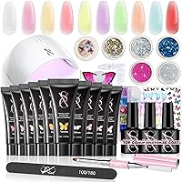 Cosmetics 10 Translucent Poly Gel Nail Kit All in One Gel Nail Art Extension Starter Kit for beginners Butterfly Series 2