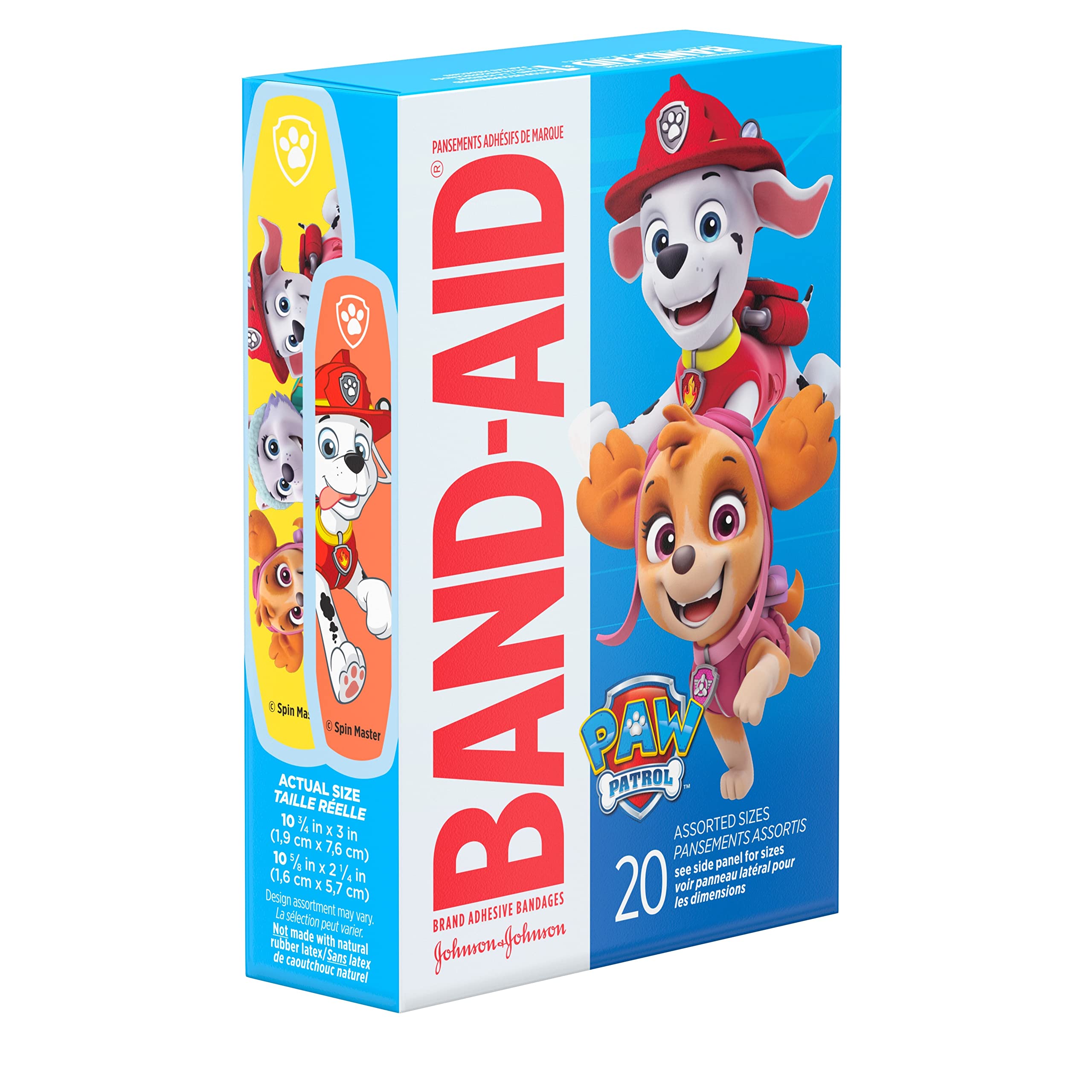 Band-Aid Brand Adhesive Bandages for First Aid, Nickelodeon PAW Patrol, Assorted, 20 ct