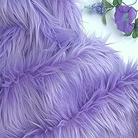 | Faux Fur Fabric Ultra Soft Deluxe Plush Shaggy Squares | Craft, Sewing, Props, Costumes, Decoration (Lavender, 30x36 inches)