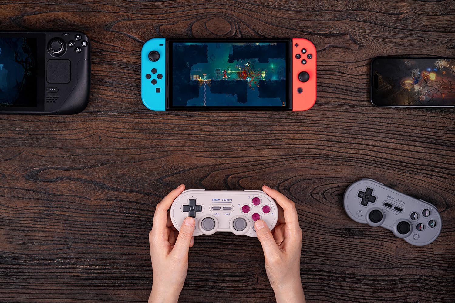 8BitDo SN30 Pro Bluetooth Controller, Hall Effect Joystick Update, Compatible with Switch, PC, macOS, Android, Steam Deck & Raspberry Pi (Gray)