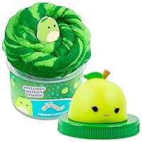 SQUISHMALLOWS Original Ashley The Apple Premium Scented Slime, 8 oz. Smooth Slime, Green Apple Scented, 3 Fun Slime Add Ins, Pre-Made Slime for Kids, Great 6 Year Old Toys, Super Soft Sludge Toy