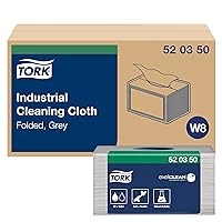 Tork Folded Industrial Cleaning Cloth Gray W8, Soft and Flexible, 8 x 55 Sheets, 520350