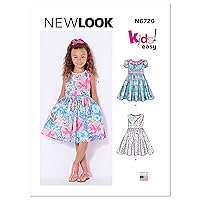 New Look Easy Toddlers' and Children's Dress Sewing Pattern Kit, Code N6726, Sizes 1/2-1-2-3-4-5-6-7-8, Multicolor