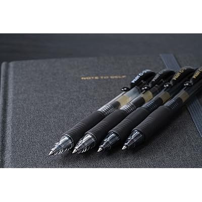 Pilot G2 07 Black Fine Retractable Gel Ink Pen Rollerball 0.7mm Nib Tip 0.39mm Line Width Refillable BL-G2-7 (6)