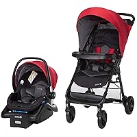 Safety 1st Smooth Ride Travel System Stroller and Car Seat OnBoard 35 LT - Efficient Infant Car Seat Stroller and Infant Car Seat and Stroller Combo, Black Cherry