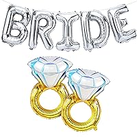 KatchOn, Bride Balloons Silver - Pack of 3 | Diamond Balloons, Silver Bride Balloons | Huge Diamond Ring Balloon for Bridal Shower Decorations and Engaged Decorations