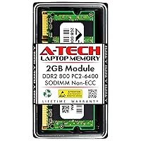 A-Tech 2GB DDR2 800MHz SODIMM PC2-6400 1.8V CL6 200-Pin Non-ECC Unbuffered Laptop RAM Memory Upgrade Module