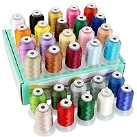New brothread 30 Colors Polyester Embroidery Machine Thread Kit 500M (550Y) Each Spool - Colors Compatible with Janome and Robison-Anton Colors - Assortment 1