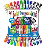Kwik Stix Solid Tempera Paint Sticks, 24 Colors, Washable Paint Sticks for Kids, Non-Toxic, Quick Drying, Allergen Free, Paint Sticks in Classic, Metallic & Neon Colors, Paint for Kids and Toddlers