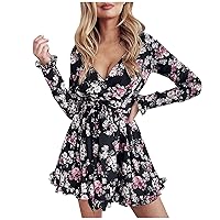 Dresses Long Sleeves Pink Casual for Women Flattering Curvy Satin Fall Semi Formal Floral Print Party