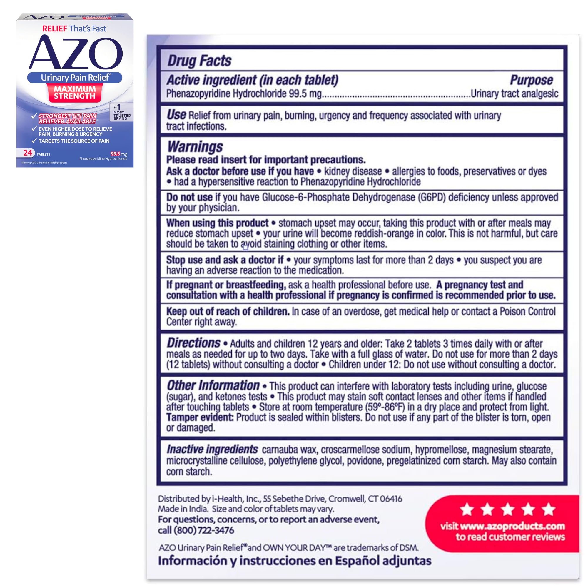 AZO UTI Pain Relief Bundle – AZO UTI Test Strips 3ct, AZO Urinary Pain Relief Max Strength 24ct, AZO Cranberry Pro Supplement 100ct