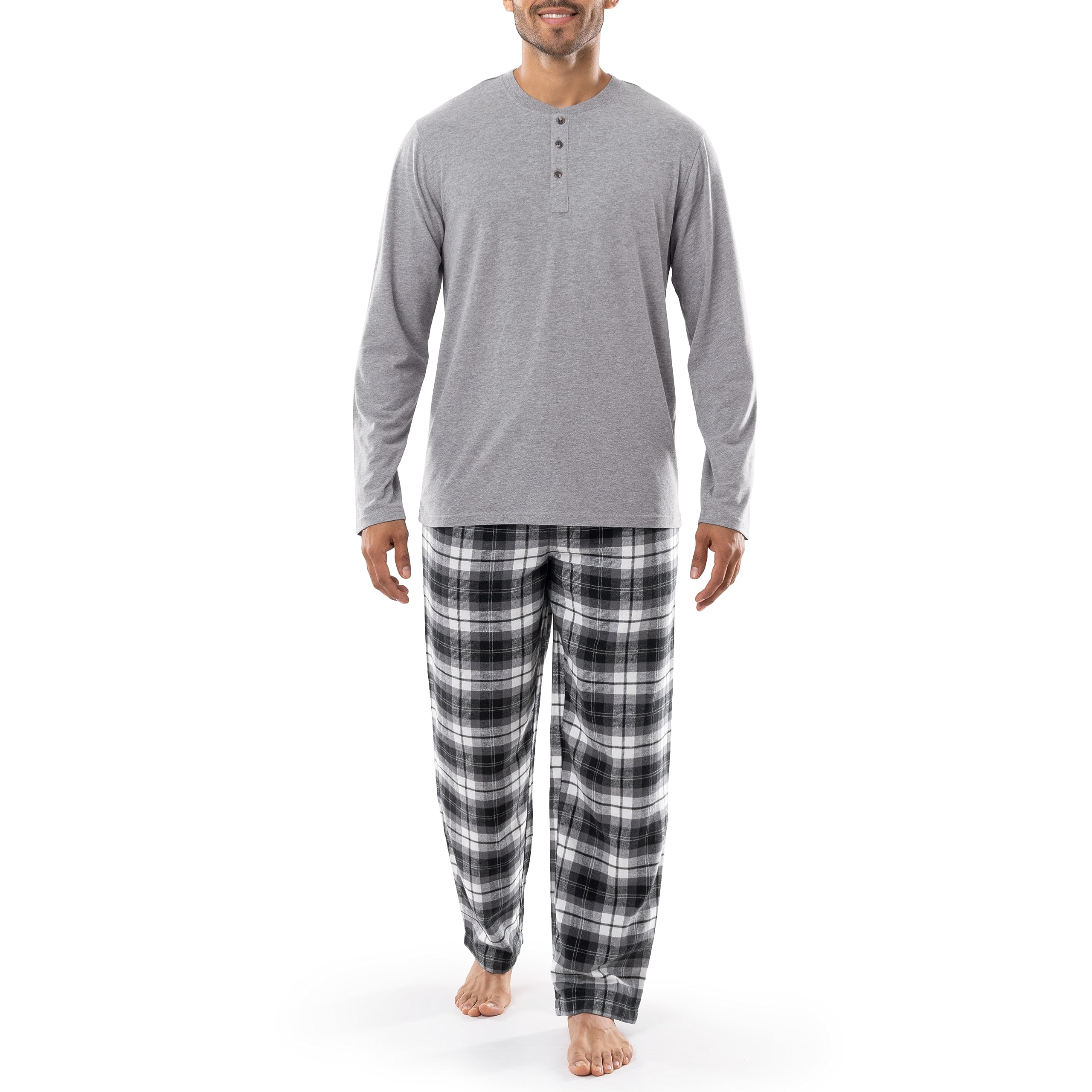 IZOD Men's Jersey Henley and Flannel Pant Set