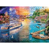 Buffalo Games - Day to Night Canal - 1000 Piece Jigsaw Puzzle for Adults Challenging Puzzle Perfect for Game Nights - Finished Size 26.75 x 19.75