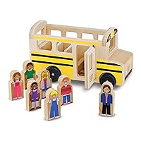 School Bus Wooden Toy Set With 7 Figures, Pretend Play, Classic Toys For Kids