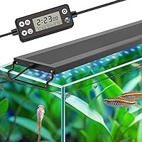 hygger Auto On Off LED Aquarium Light, Full Spectrum Fish Tank Light with LCD Monitor, 24/7 Lighting Cycle, 7 Colors, Adjustable Timer, IP68 Waterproof, 3 Modes for 36