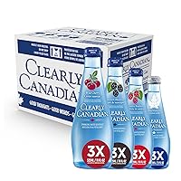 Clearly Canadian Variety Pack Sparkling Spring Water Beverage, Natural & Carbonated, Flavored Seltzer Water, Mixed Flavors, 1 Case (12 Bottles x 325mL)