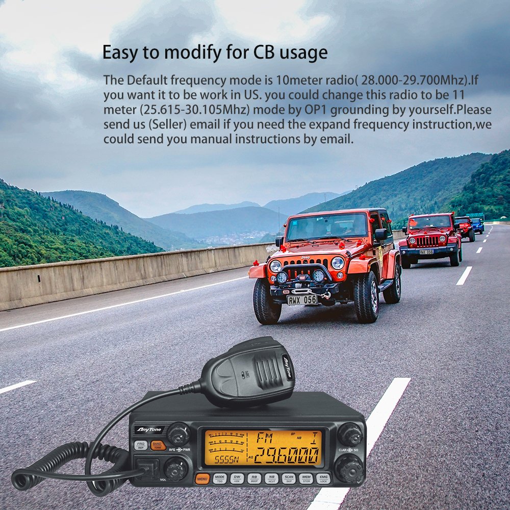 AnyTone AT-5555N 10 Meter Radio for Truck, with SSB/FM/AM/PA Mode,High Power Output 12W AM,30W FM,SSB 30W PEP