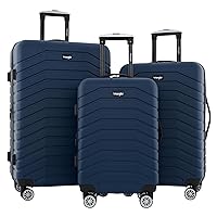 Wrangler Tahoe 3 Piece Spinner Luggage Set, Poseidon Blue