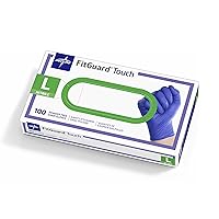 Medline FitGuard Touch Nitrile Exam Gloves, 1000 Count, Large, Powder Free, Disposable, Not Made with Natural Rubber Latex, Excellent Sense of Touch for Medical Tasks, Durable for Household Chores