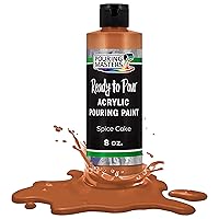 Pouring Masters Spice Cake Acrylic Ready to Pour Pouring Paint – Premium 8-Ounce Pre-Mixed Water-Based - For Canvas, Wood, Paper, Crafts, Tile, Rocks and more