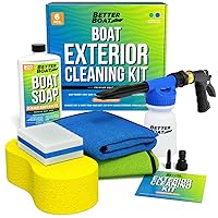 Ultimate Boat Cleaning Kit Boat Wash Soap & Foam Gun Cleaner Sponge Boat Cleaner Products & Microfiber Cloths Pontoon Boat Accessories Marine Boating Gifts for Men & Women Fishing Bass & RV Supplies