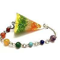 Jet Energized Triple Color Orgone Pendulum Crystal Chakra Stress Relief Chakra Balancing Free Booklet Crystal Therapy Image is JUST A Reference