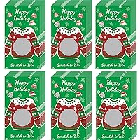 60 Pieces Christmas Scratch Off Cards Stickers Christmas Party Games Christmas Blank Gift Certificate for Festive Raffle Tickets 3.5 x 2.1 inch Christmas Ugly Sweaters Party Favors Games Supplies