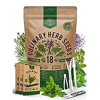 Organo Republic 18 Culinary Herbs Seeds Variety Pack - 10,180+ Heirloom, Non-GMO, Herbs Seeds for Outdoor and Indoor Home Gardening, Including Rosemary, Thyme, Oregano, Mint, Basil, Parsley