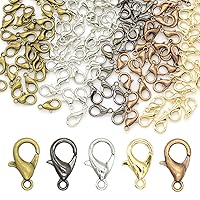 500 Pcs Mini Lobster Clasps, 5 Colors Lobster Claw Clips Fastener Hooks for Making Findings DIY Keychain