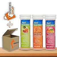 Relion Glucose Tablets, Easy to chew for immediate Energy Source, 10 Count + Includes Venancio’sFridge Sticker (Mix Flavors - Pack of 3)