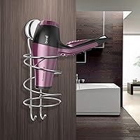 Hair Dryer Holder, Spiral-Shaped Powerful Vacuum Suction Cup Hair Dryer Rack Frame, Mount Hair Dryer Hanging Rack