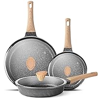 Nonstick Frying Pan Set, Stone Skillet Set, Omelette Pan Cookware Set, Induction Frying Pan with 3 Lid(8inch&9.5inch&11inch)