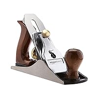 Amazon Basics No.4 Adjustable Universal Precision Smoothing Bench Hand Plane with 2-Inch Blade and Wooden Handles, Brown