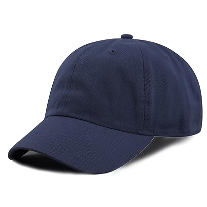 Kids Washed Low Profile Cotton and Denim UPF 50+ Plain Baseball Cap Hat