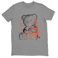 12 Brilliant Orange Design Printed Neon Bear Sneaker Matching T-Shirt