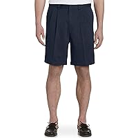 Harbor Bay by DXL Big and Tall Waist-Relaxer Pleated Shorts