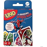 Mattel Games UNO The Amazing Spider-Man Card Game for Kids, Adults & Family with Deck & Special Rule Inspired by The Marvel Comic Book Series