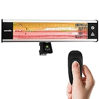 SereneLife Infrared Outdoor Electric Space Heater, Wall Mounted Heater, 1500 W, Electric Patio Heater w/Remote Control 26