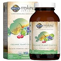 Garden of Life mykind Organics Plant Calcium Supplement Made from Whole Foods with Magnesium, Vitamin D as D3, and Vitamin K as MK7, Gluten-Free - 60 Day Count
