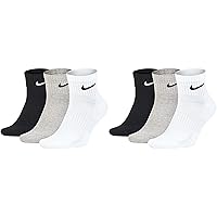 Nike 6 Paar Herren Damen Kurze Socke Knöchelhoch Weiß Grau schwarz SX7667 Farbe:weiß