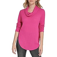Andrew Marc Women's Long Sleeve Cozy Knit Cowl Neck Top