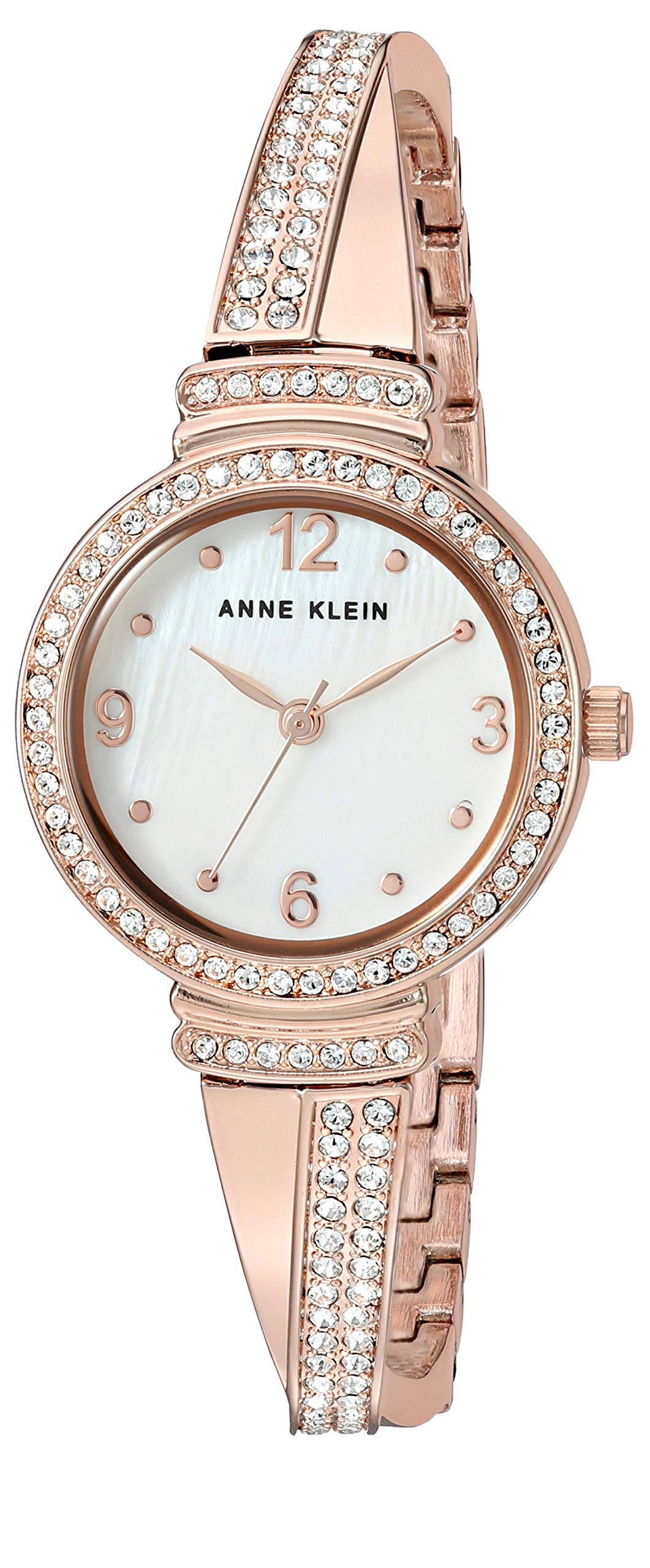 Anne Klein Women's AK/3256RGST Premium Crystal Accented Rose Gold-Tone Bangle Watch and Bracelet Set
