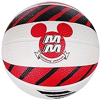 Disney Mickey Mouse Basketball Size 6, Silhouette Design Indoor and Outdoor Game Youth Sports Ball for Boys and Girls, Red