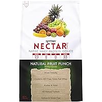 Syntrax Nutrition Nectar Naturals, 100% Whey Isolate Protein Powder, Natural Fruit Punch, 2 lbs