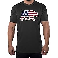 American Flag Bear, Men's 4th of July Shirts, Graphic Tee Shirts for Men
