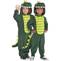 Amscan Zipster Dinosaur One Piece Halloween Costume for Toddlers, Attached Hood and Tail Included