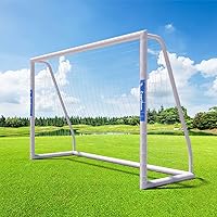 Soccer Goal for Backyard12x6/10x6.5/8x5/6x4 Soccer Goal Post Soccer Net for Backyard with Weatherproof UPVC Frame,Ground Stakes | Portable PVC Soccer Goal for Kids and Adults