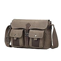Heritage Canvas Leather Small Messenger Bag, Small Travel Bag TRP0434 (Olive)