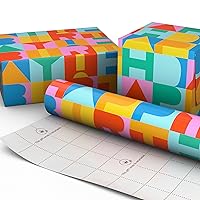 Hallmark Wrapping Paper with Cutlines on Reverse (1 Mini Roll: 17.5