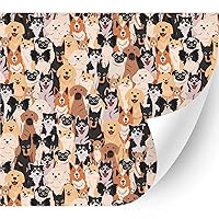 Animal Patterned Adhesive Vinyl (Adorable Doodle Dogs, 13.5
